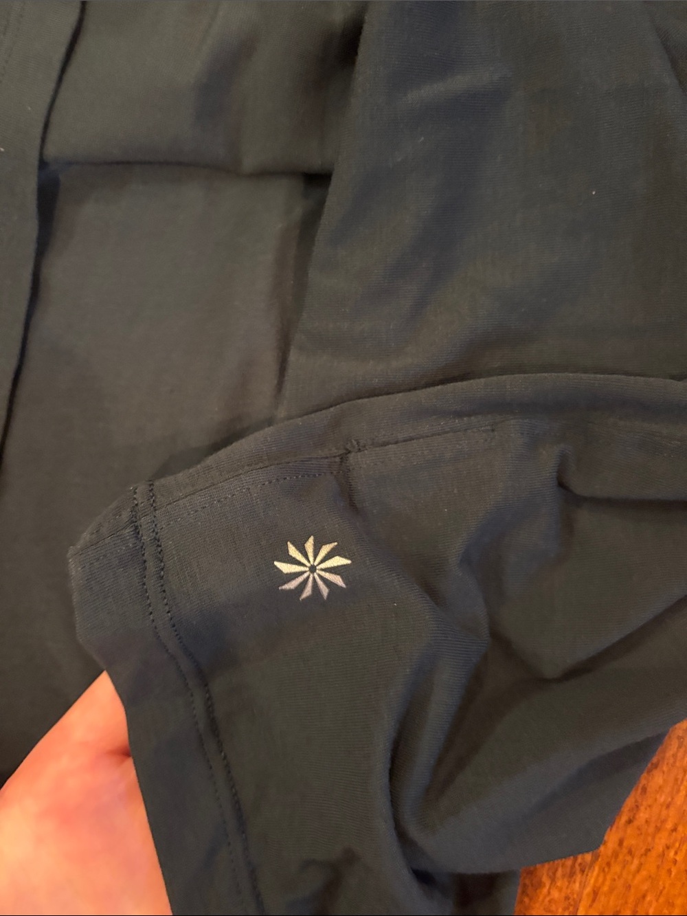 Athleta Dark Green/ Teal Move with Ease long sleeve - Picture 7 of 10
